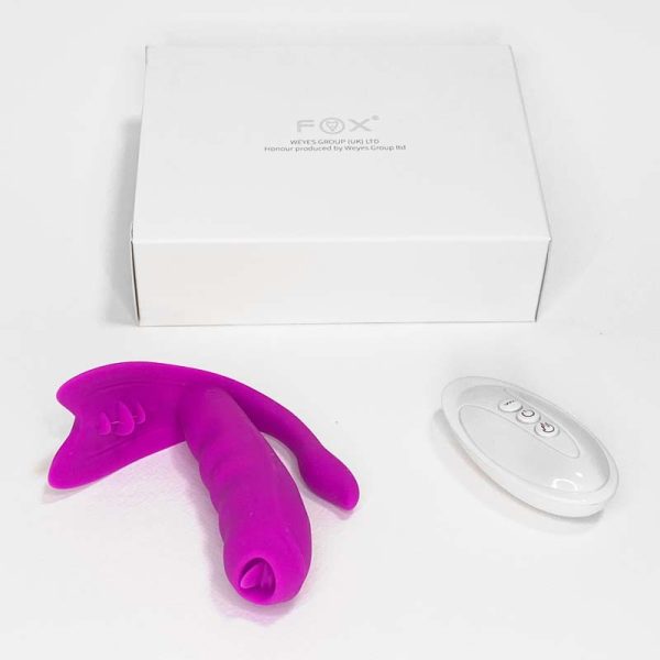 Vibrador completo y lengua - control remoto - con caja